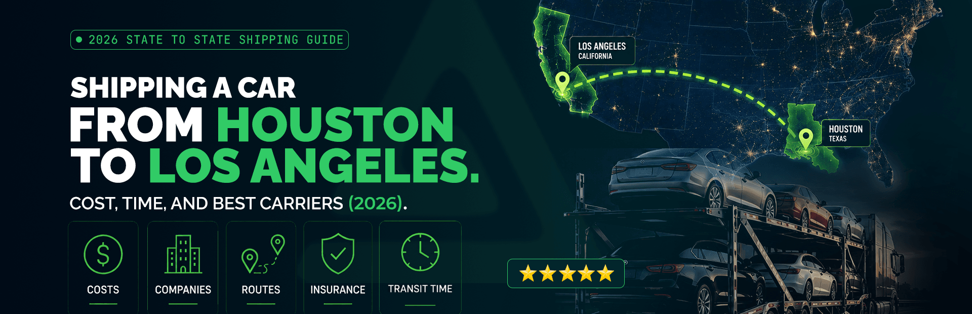 Houston to Los Angeles Car Shipping: The Real 2026 Cost, Timeline, and 4 Carriers Worth Your Quote