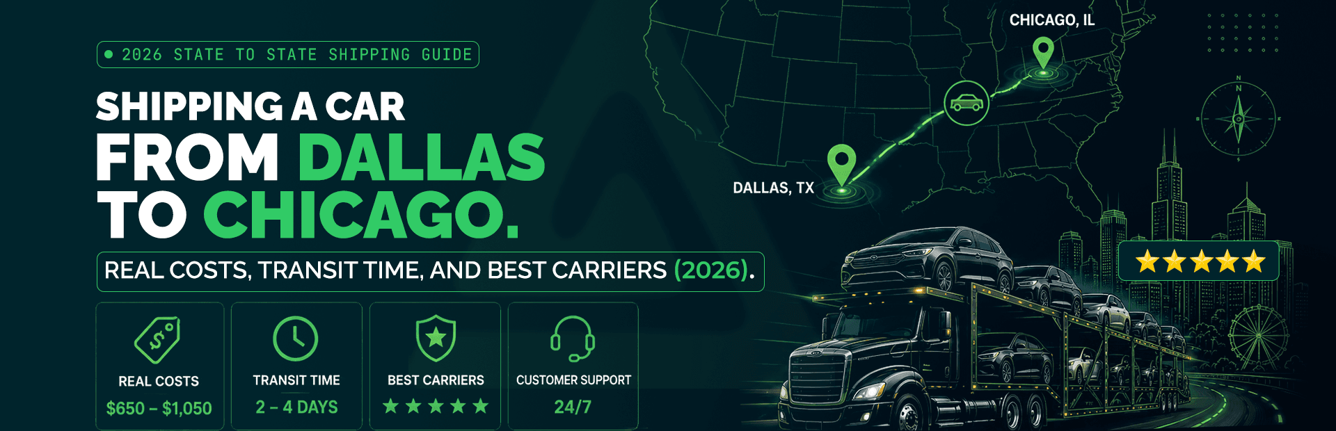 Ship Your Car From Dallas to Chicago Without Overpaying: 2026 Costs, Transit Times, and Best Carriers
