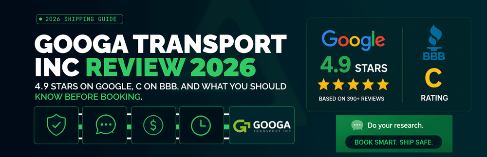 Googa Transport Inc Review 2026: 4.9 Stars on Google, C on BBB, and What You Should Know Before Booking