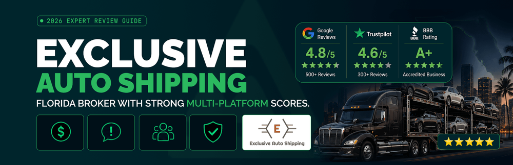 Exclusive Auto Shipping Reviews: A Florida Broker With A+ BBB and 4.9 Transportvibe Scores (2026)